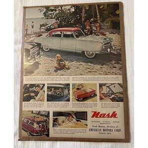 1951 Nash Statesman Antique Car Vintage Print Ad White Wall Tires Wall Art Photo